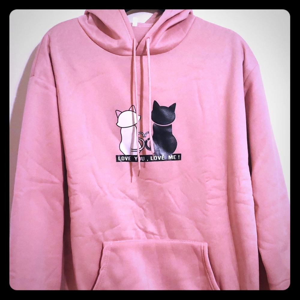 Love you Love me blush pink Hoodie